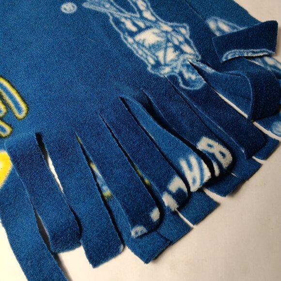 WVU Mountaineers Scarf Blue Fleece Fringe West Virginia University Winter Warm - Picture 4 of 5